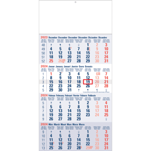 Calendrier 4 mois Classic bleu 2024