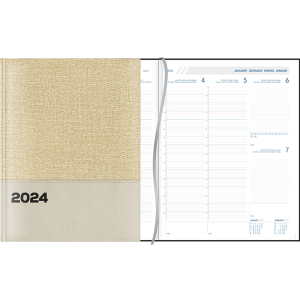 Agenda Plan-a-week 2024 cousu - beige