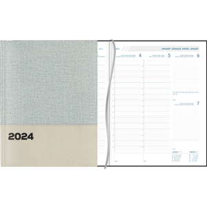 Agenda Plan-a-week 2024 cousu - bleu