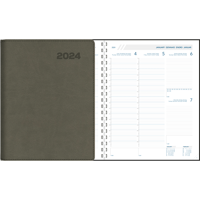 Agenda Plan-a-week 2024 perl - gris