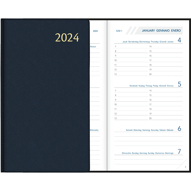 Agenda Visuplan relié 2024 - Bleu