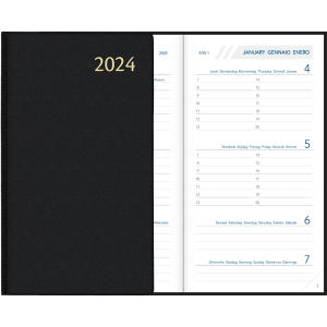 Agenda Visuplan relié 2024 - Noir