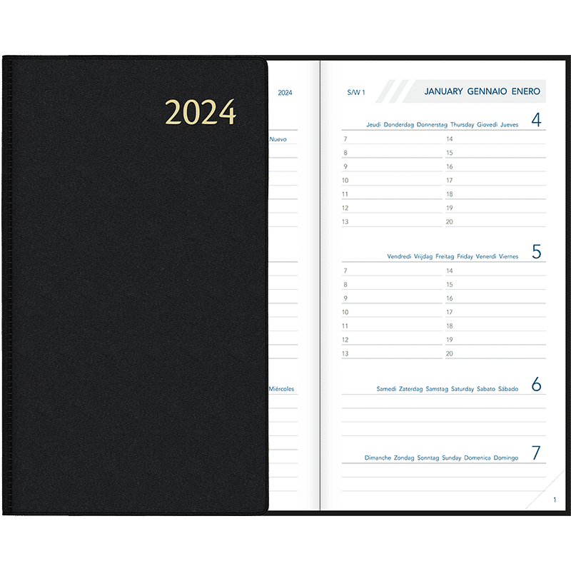 Agenda Visuplan relié 2024 - Noir