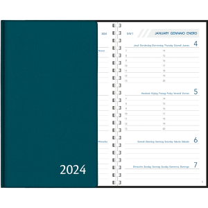 Agenda Visuplan 2024 perl - bleu vert