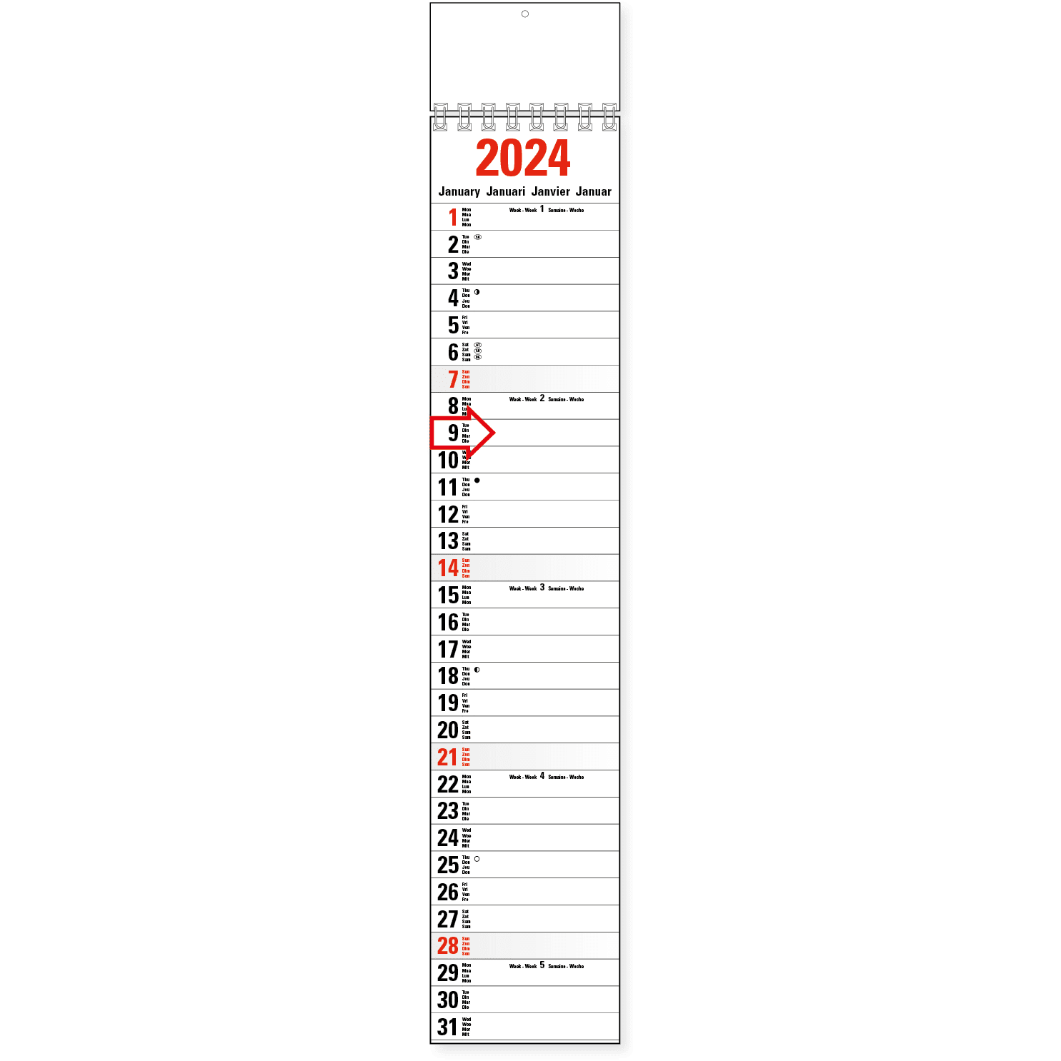 Calendrier languette Midi 2024