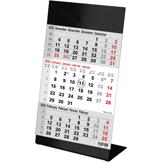 Calendrier de bureau Color noir 2024