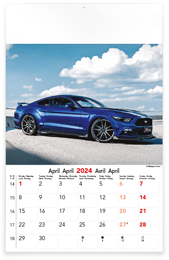 Calendrier mural Sports Cars 2024 - Avril