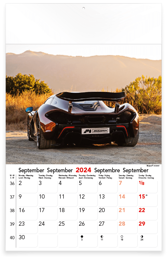Calendrier mural Sports Cars 2024 – Septembre