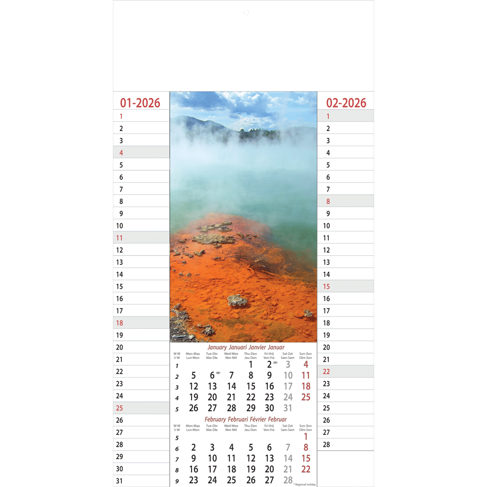 Calendrier mural Amazing Nature 2026