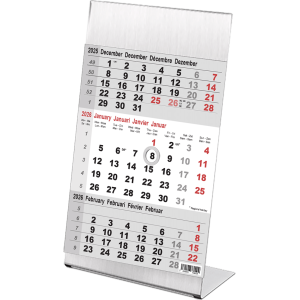Calendrier d bureau 3 mois Steel 2026