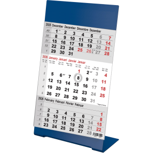 Calendrier de bureau 3 mois Color bleu 2026