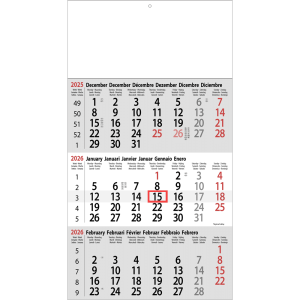 Calendrier trimestriel Classic 2026