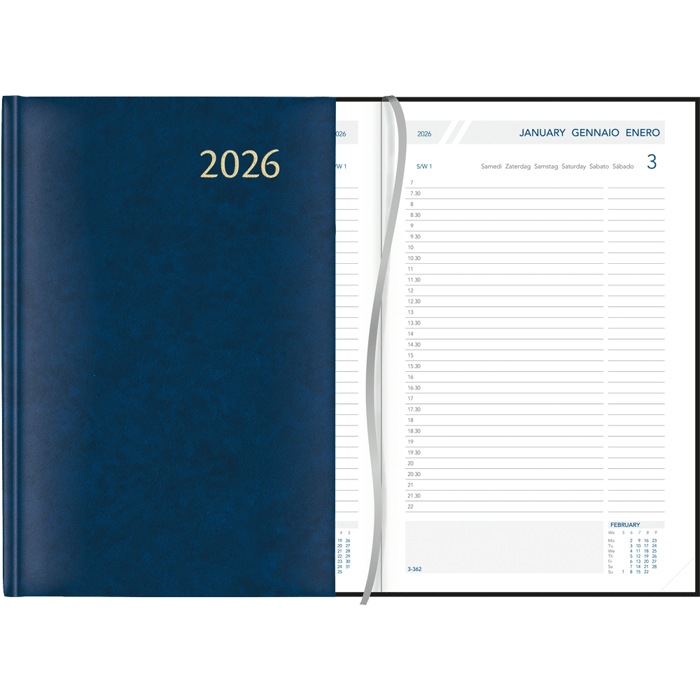 Agenda Daily 2026 relié Bleu