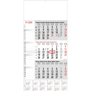 Calendrier trimestriel Mémo avec récapitulatif annuel 2026
