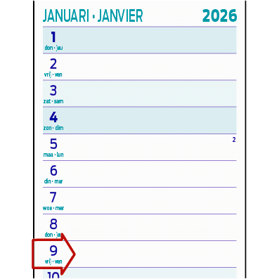 Calendrier languette Midi 2026 - Détail