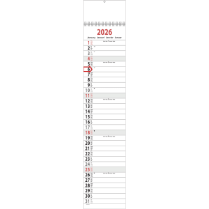 Calendrier languette XL 2026