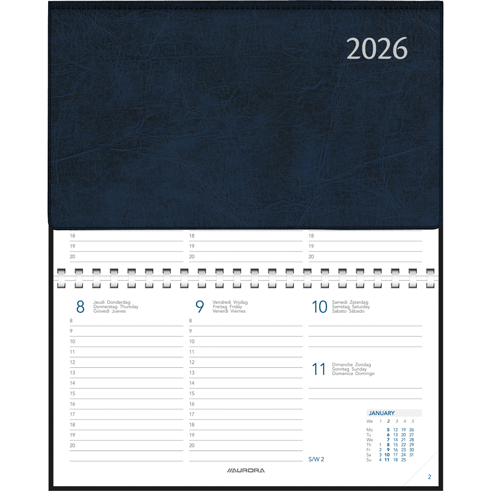 Agenda de poche Novoplan 2026 spirale bleu