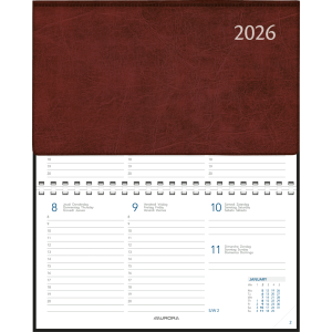 Agenda de poche Novoplan 2026 spirale Bordeaux