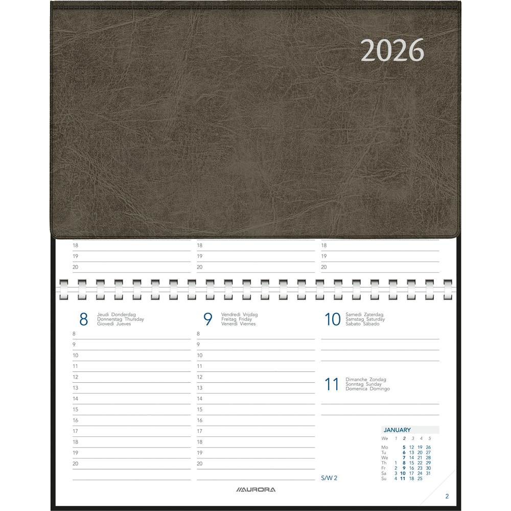 Agenda de poche Novoplan 2026 spirale Gris