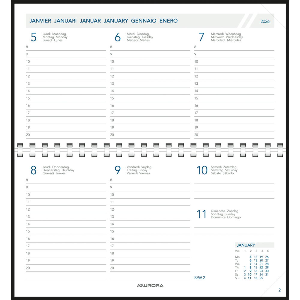 Agenda de poche Novoplan 2026 spirale