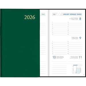 Agenda de poche Visuplan 2026 relié vert