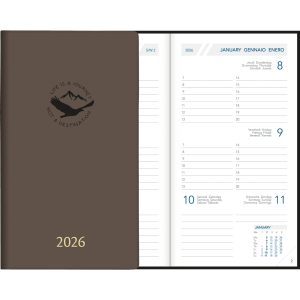 Agenda de poche Visuplan 2026 relié gris charbon
