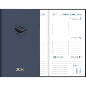 Agenda de poche Visuplan 2026 relié indigo