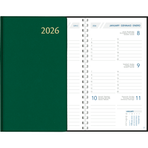 Agenda de poche Visuplan 2026 spirale vert
