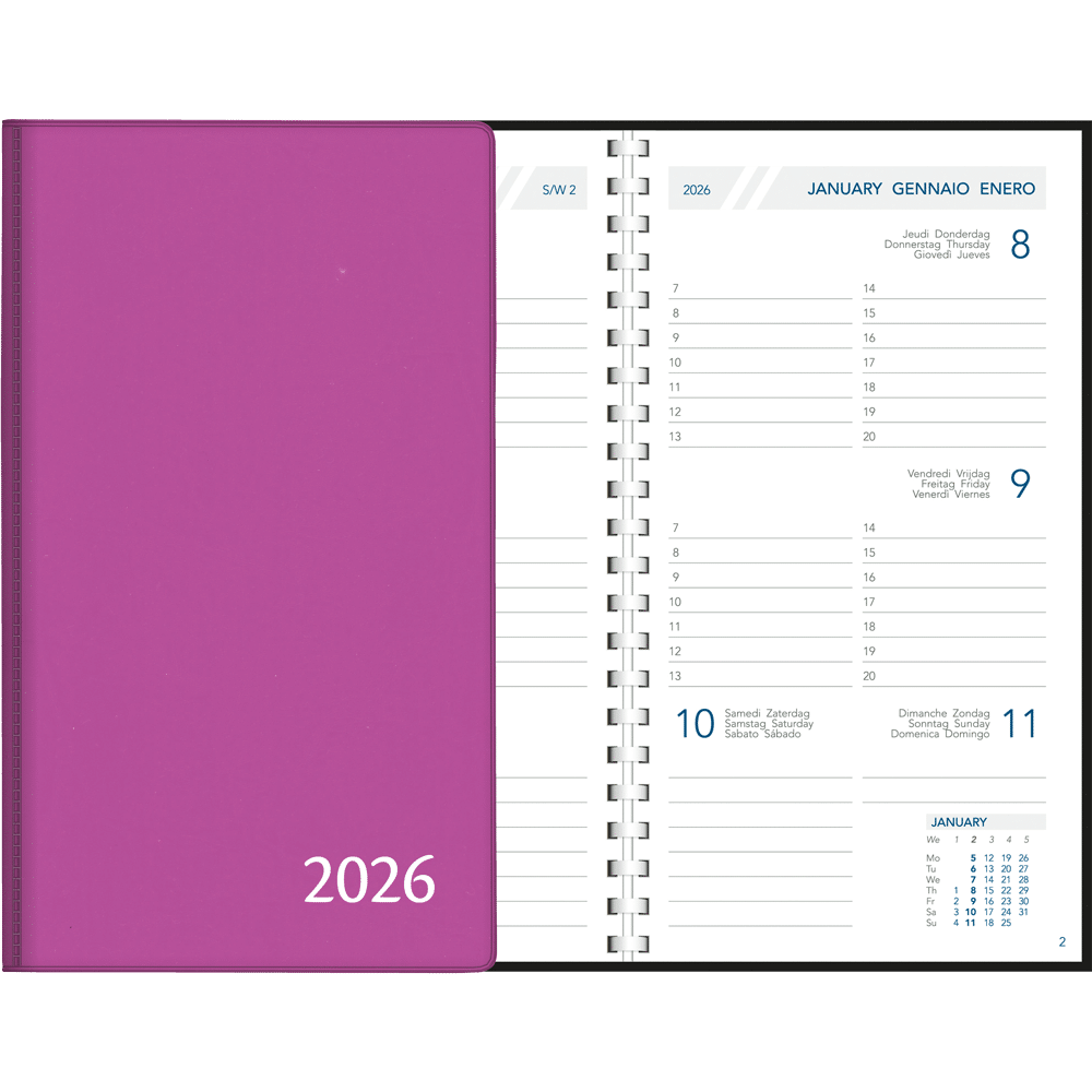 Agenda de poche Visuplan 2026 spirale violet