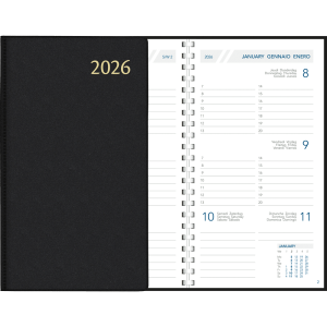Agenda de poche Visuplan 2026 spirale noir