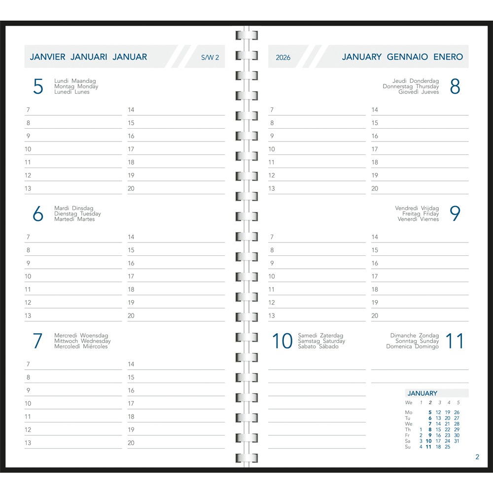 Agenda de poche Visuplan 2026 spirale