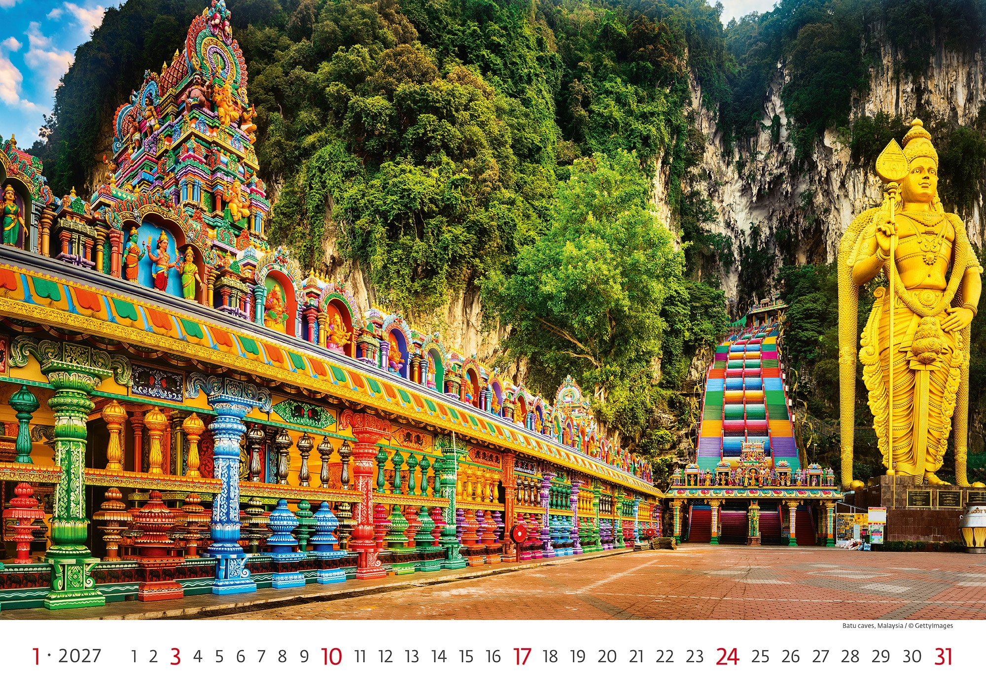 Calendrier mural World Wonders 2027 - Janvier