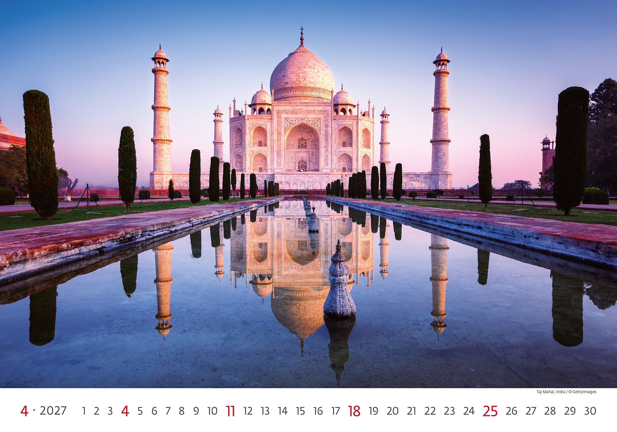 Calendrier mural World Wonders 2027 - Avril Calendrier mural World Wonders 2027 - Avril