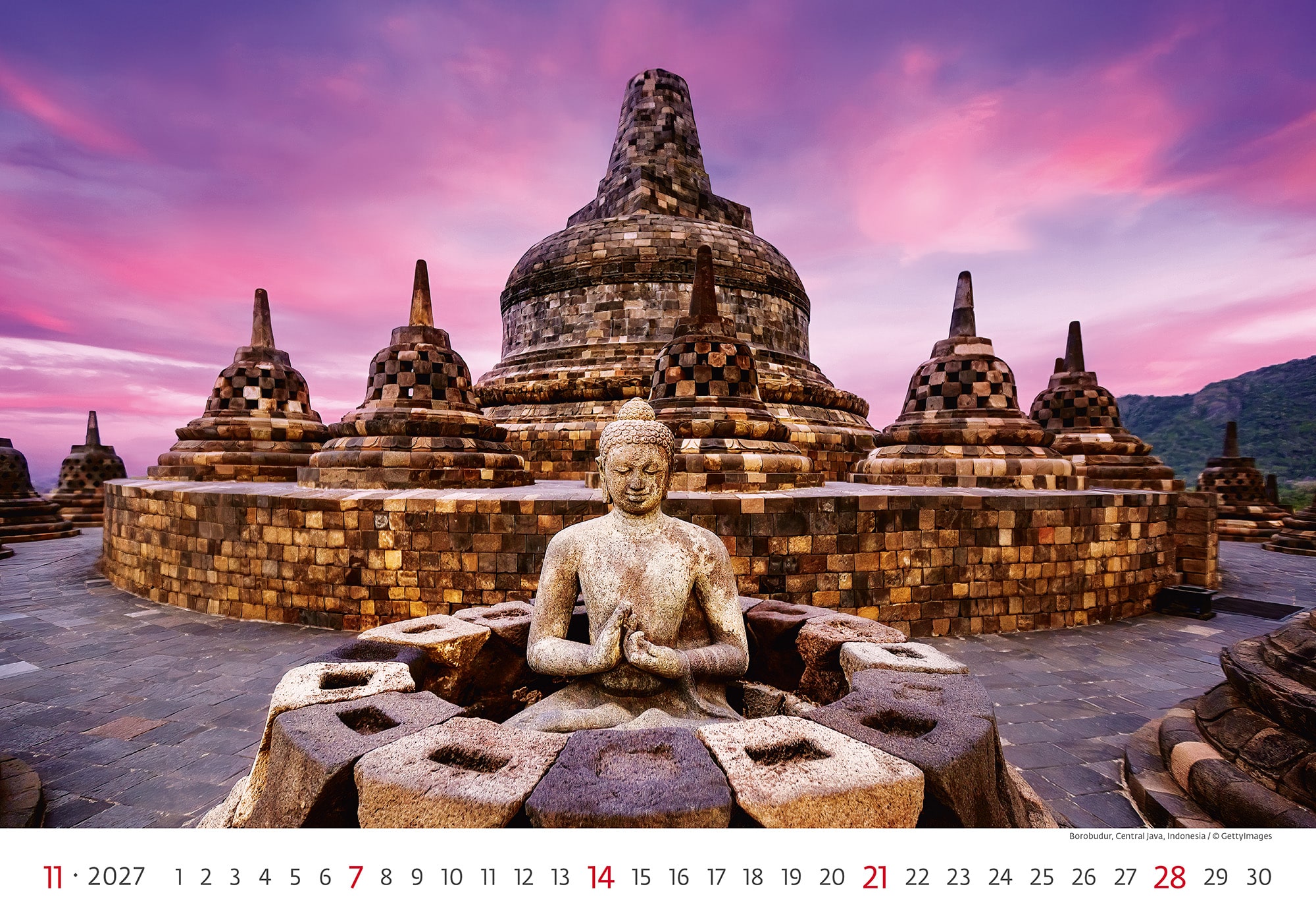 Calendrier mural World Wonders 2027 - Novembre Calendrier mural World Wonders 2027 - Novembre