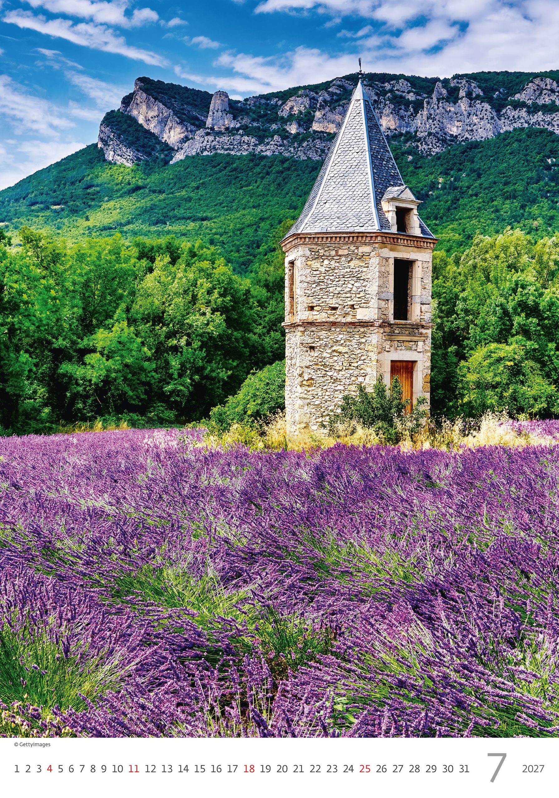 Calendrier mural Provence 2027 - Juillet Calendrier mural Provence 2027 - Juillet