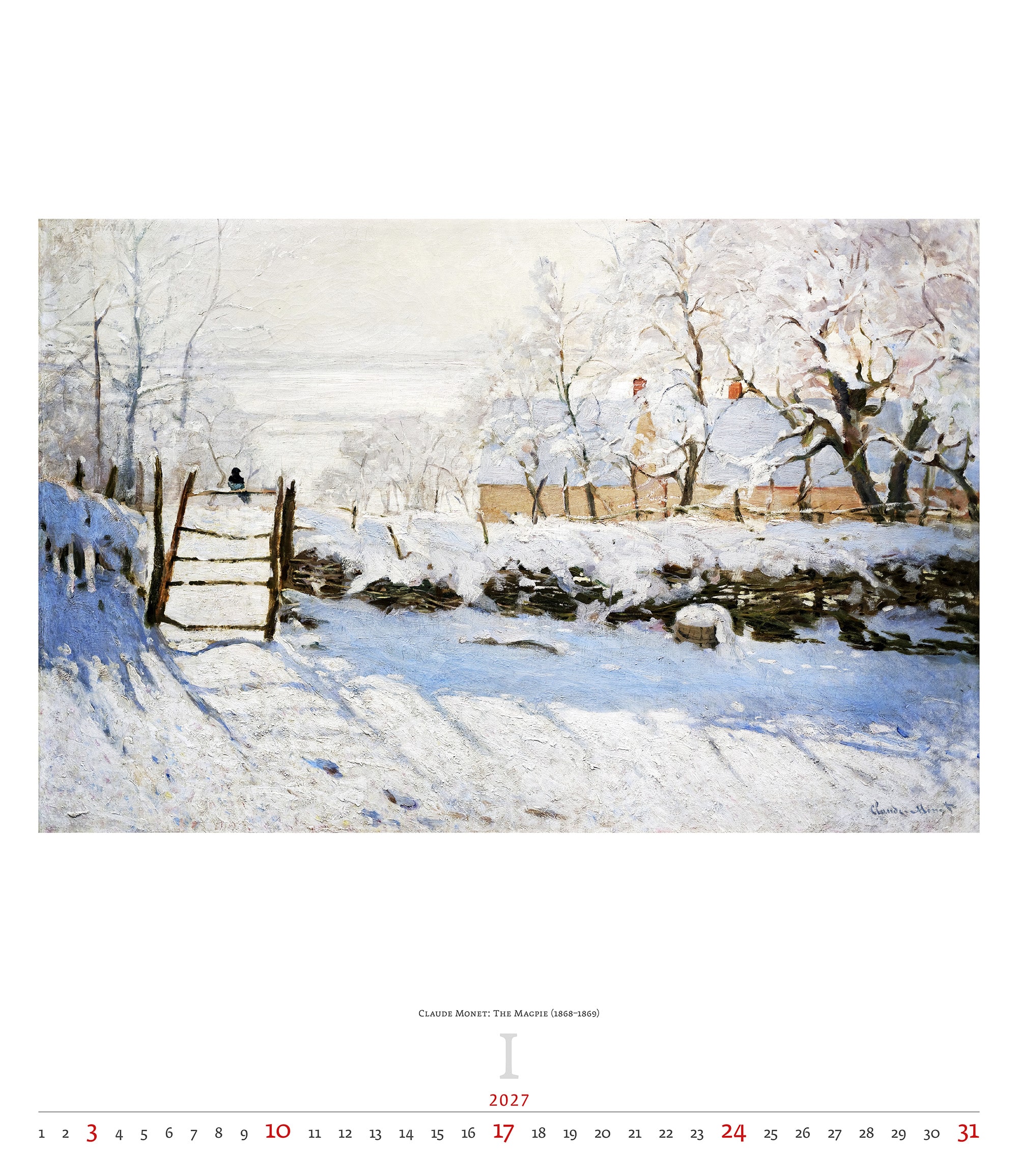 Calendrier mural Impressionism 2027 - Janvier