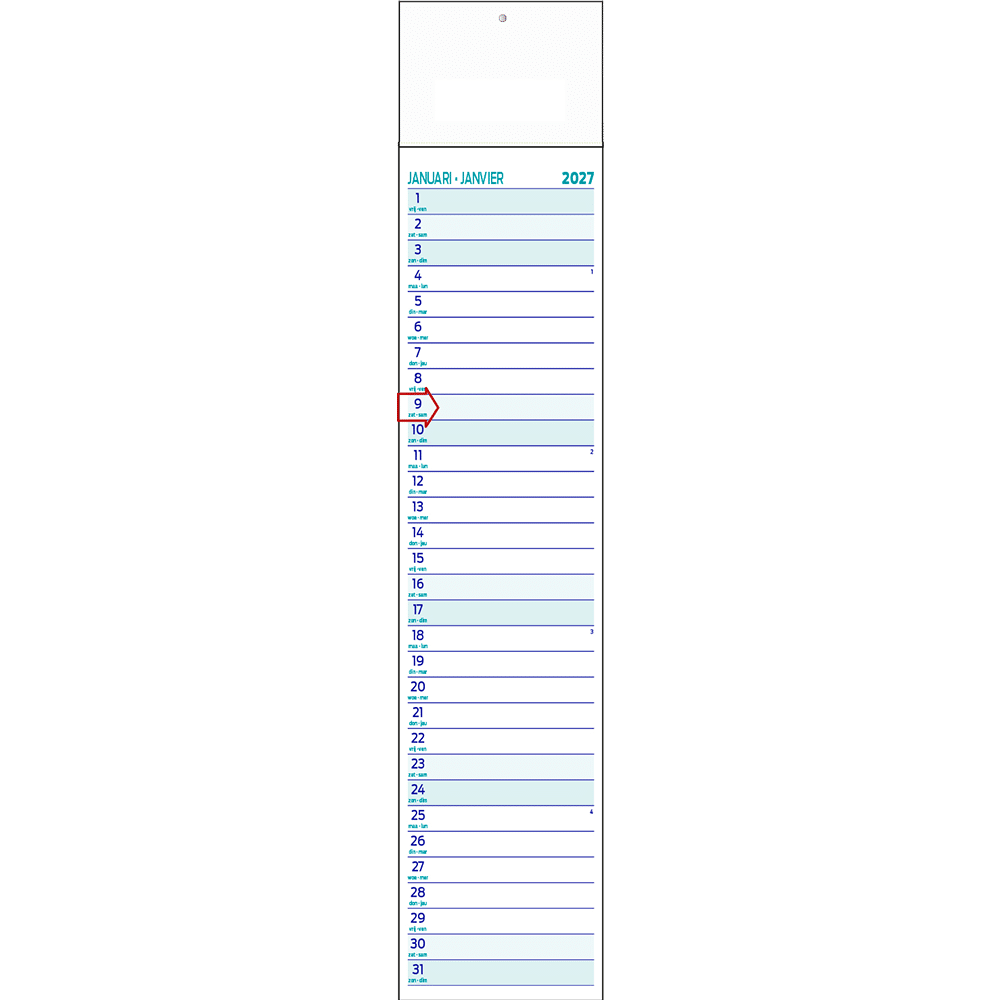Calendrier languette Midi 2027