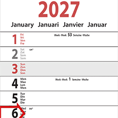 Calendriers languettes