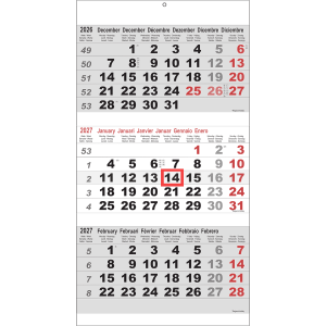 Calendrier trimestriel Maxi 2027