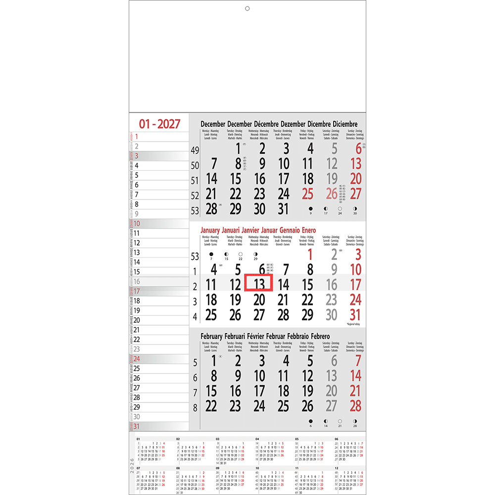Calendrier trimestriel Mémo 2027 avec récapitulatif annuel Calendrier trimestriel Mémo 2027 avec récapitulatif annuel