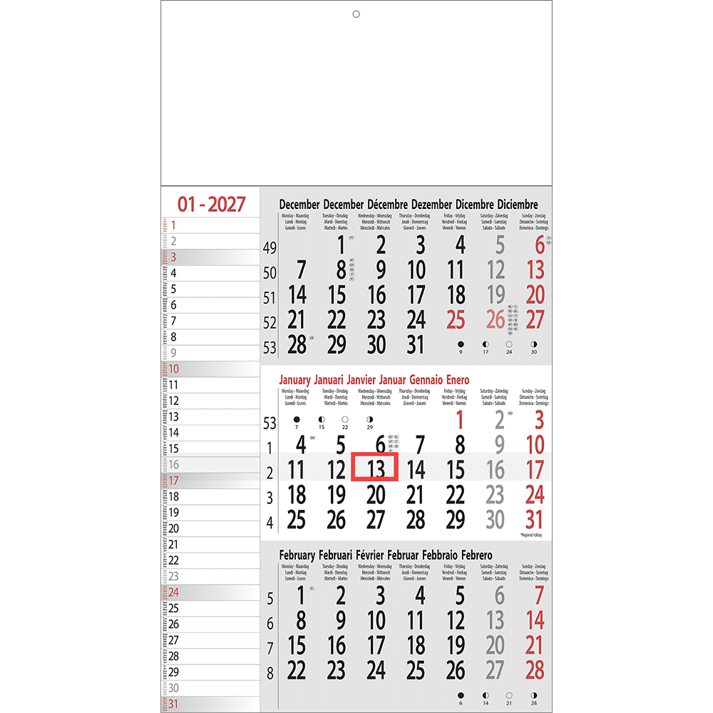 Calendrier trimestriel Mémo 2027 Calendrier trimestriel Mémo 2027
