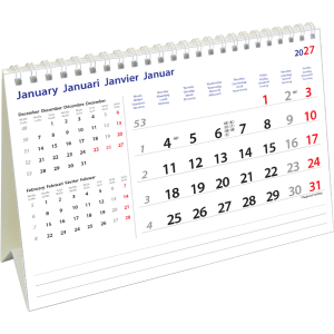 Calendrier de bureau International 2027 - Januari