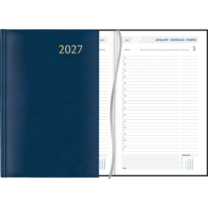 Agenda journalier 2027 relié bleu