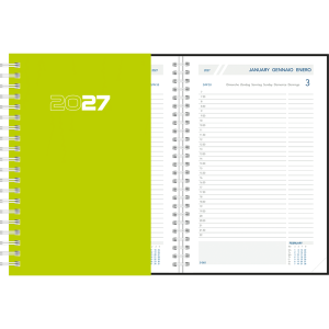 Agenda journalier 2027 wire-o, vert