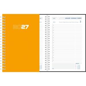 Agenda journalier 2027 wire-o, orange