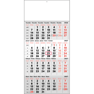 Calendrier 4 mois 2027