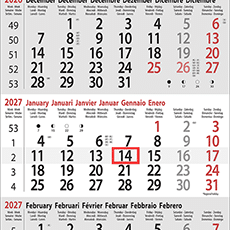 Calendriers 3/4 mois