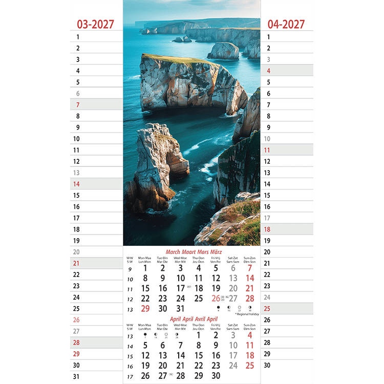 Calendrier mural Amazing Nature 2027 - Mars