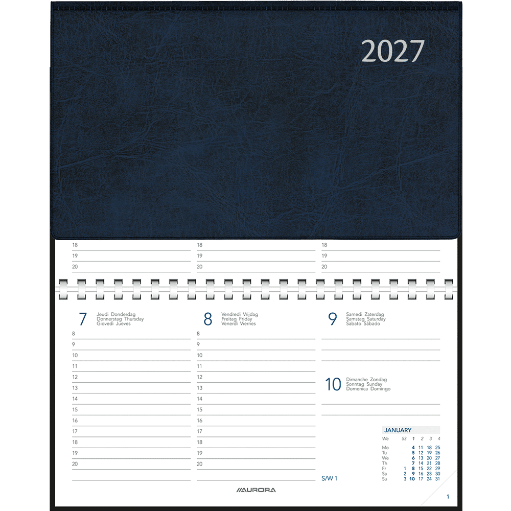 Agenda de poche Novoplan 2027 spirale, bleu
