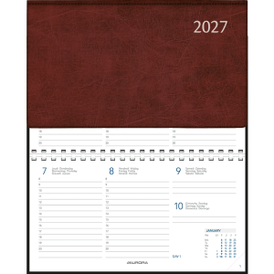 Agenda de poche Novoplan 2027 spirale, bordeaux